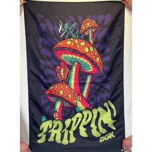 DGK Trippin Mushrooms Alice in Wonderland Y2K 90s Banner Flag Skate High Times